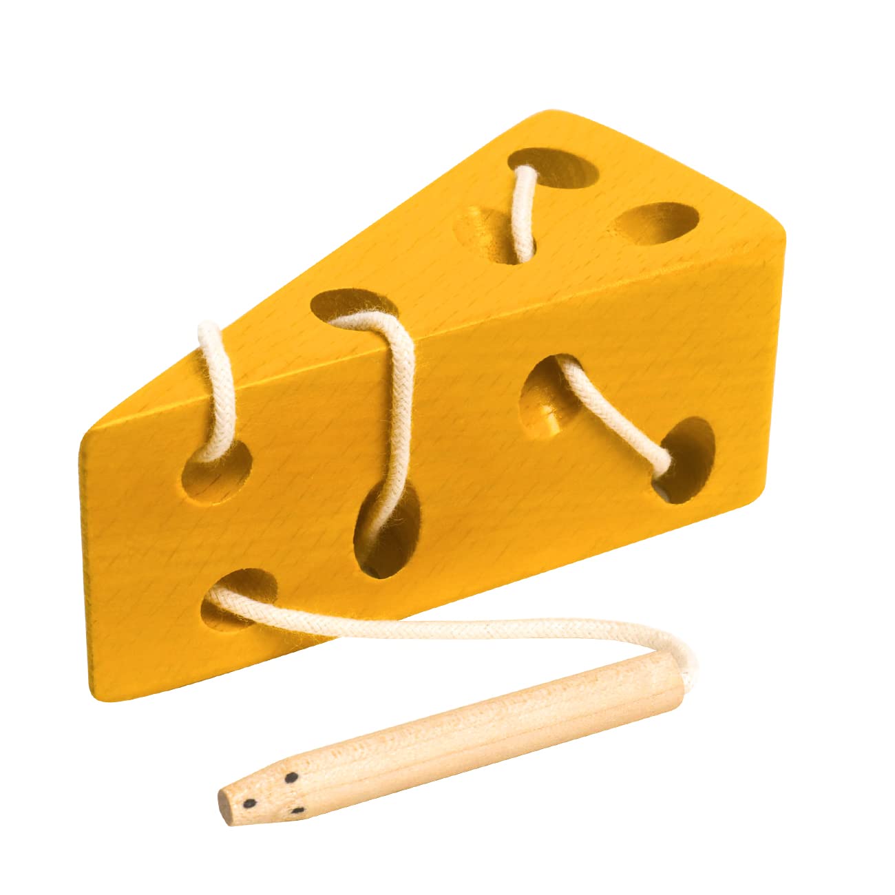 USATDD Wooden Lacing Cheese Toy