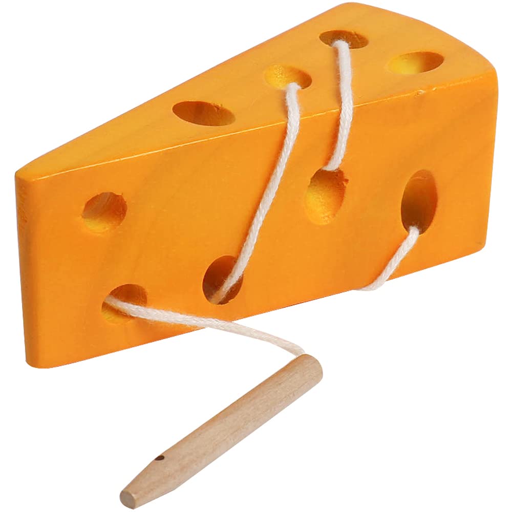 Skrtuan Wooden Lacing Cheese Threading Toy