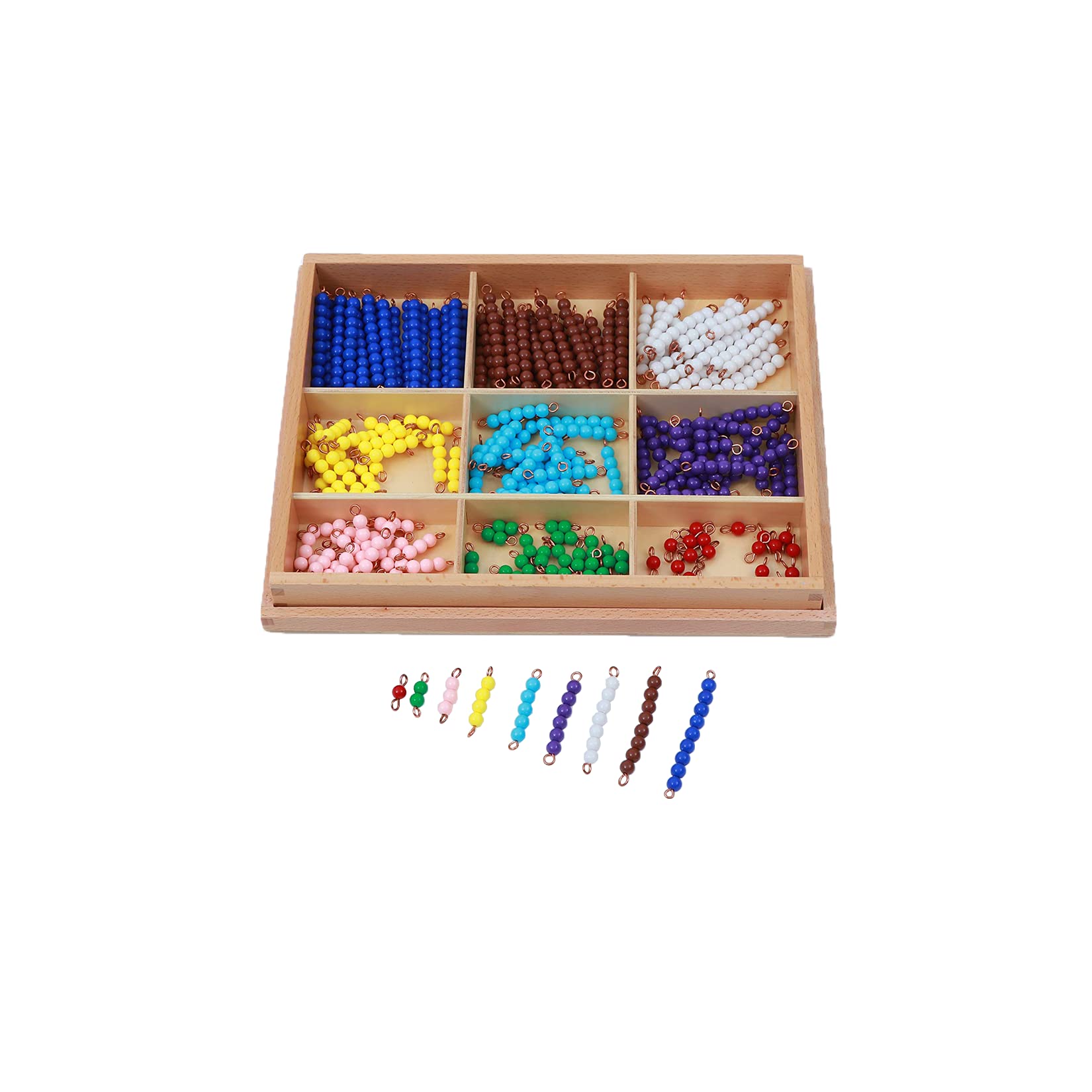 Adena Montessori Counting Beads Checker Board Beads Math Games & Teaching Numbers Counting Toys