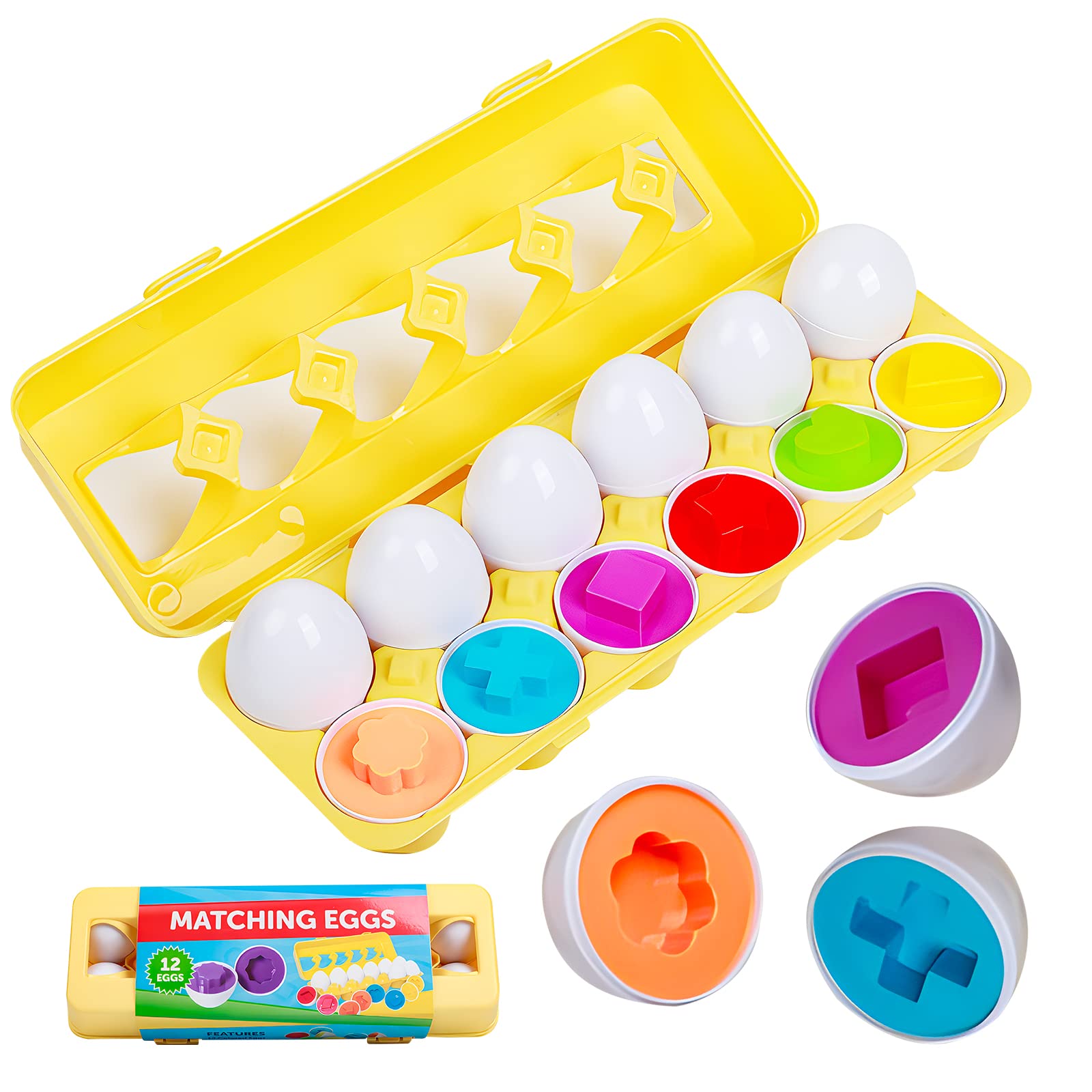 Montessori Color and Shape Recognition Sorting Puzzle Matching Egg Puzzle Bingo Game Toy