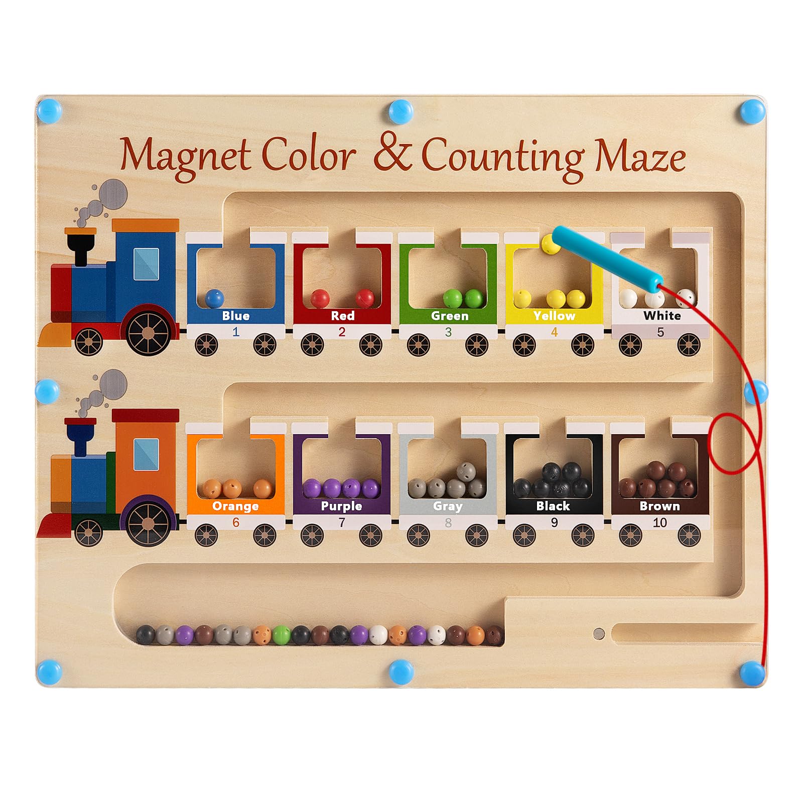 Magnetic Color and Number Maze Board