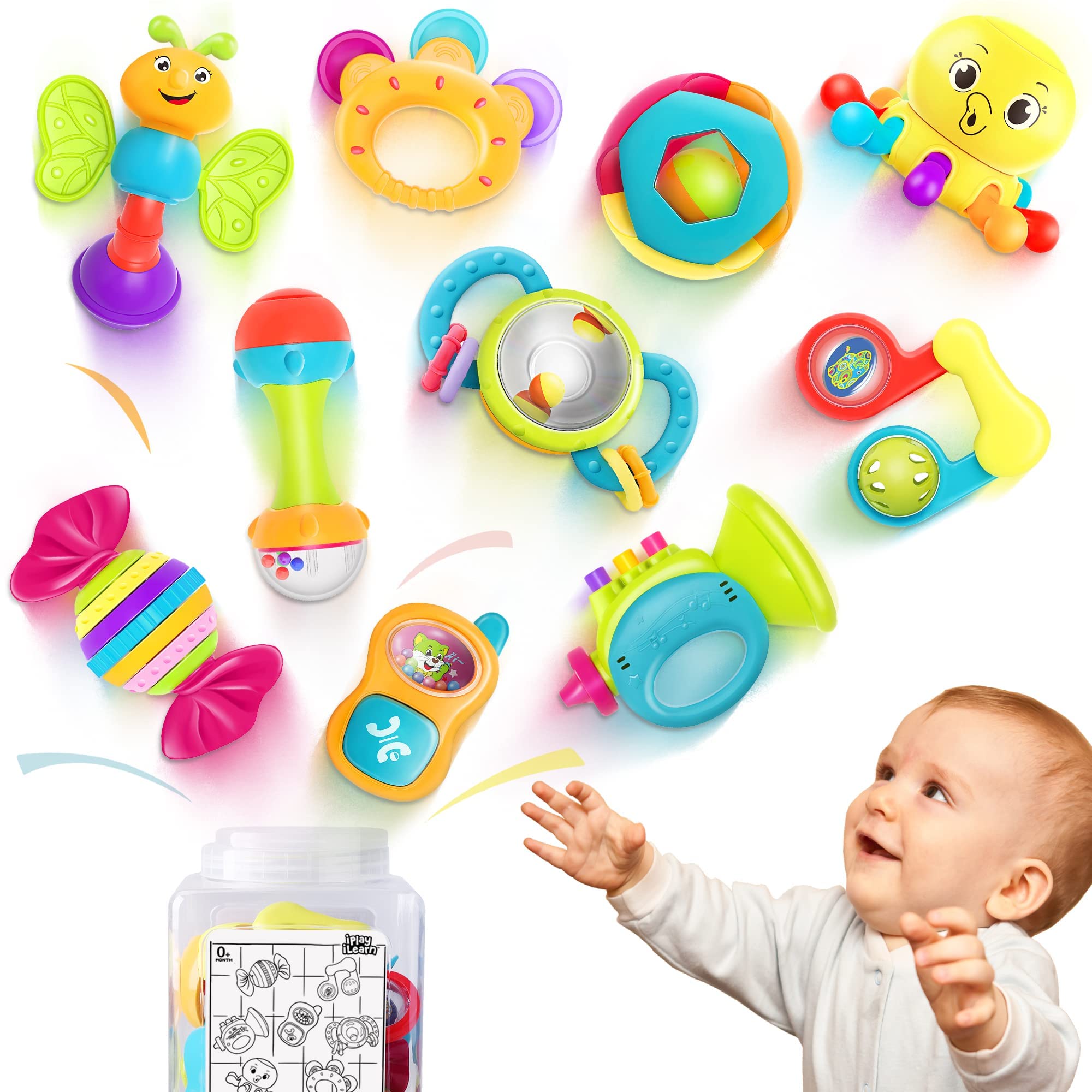 iPlay, iLearn 10pcs Baby Rattles Toys Set