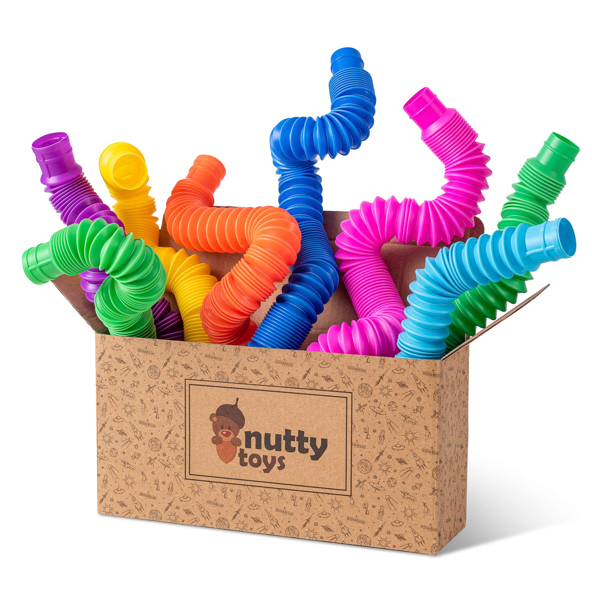 nutty toys 8pk Pop Tubes Sensory Toys