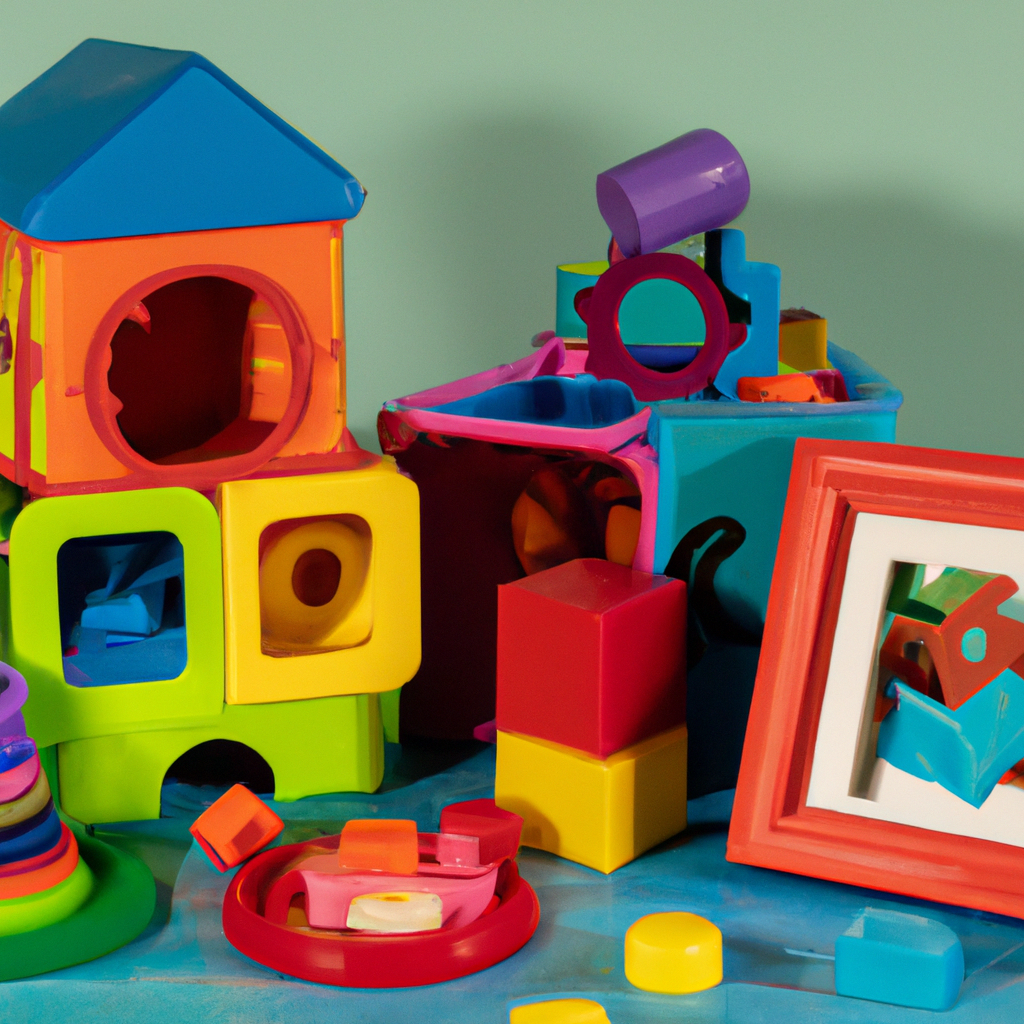 An image showcasing a colorful, interactive preschool classroom filled with a diverse array of educational toys, ranging from building blocks and puzzles to art supplies and science kits, fostering a vibrant environment for immersive and revolutionary learning