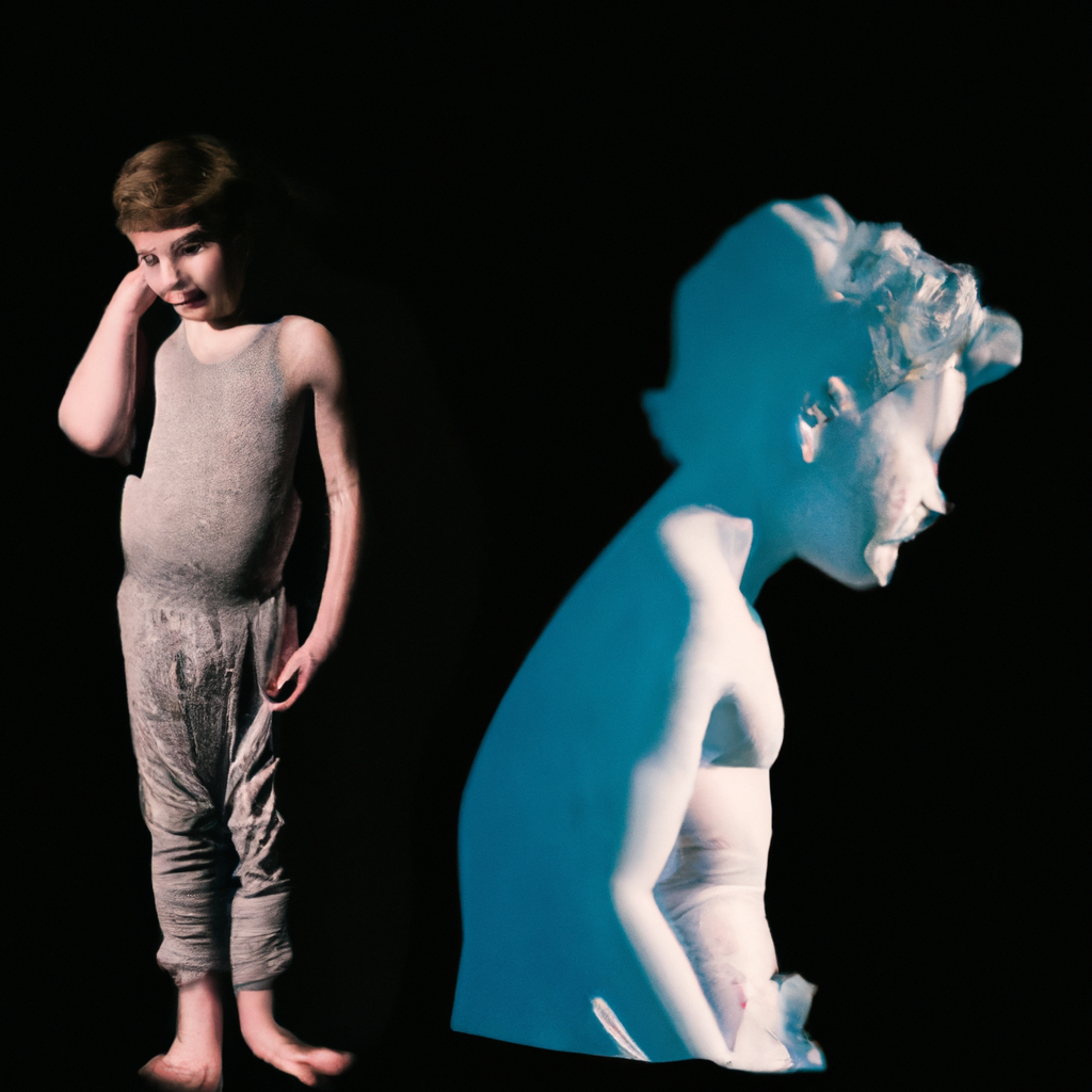 An image of a young child with a shadowy figure looming over them, depicting the internal struggles of mental health