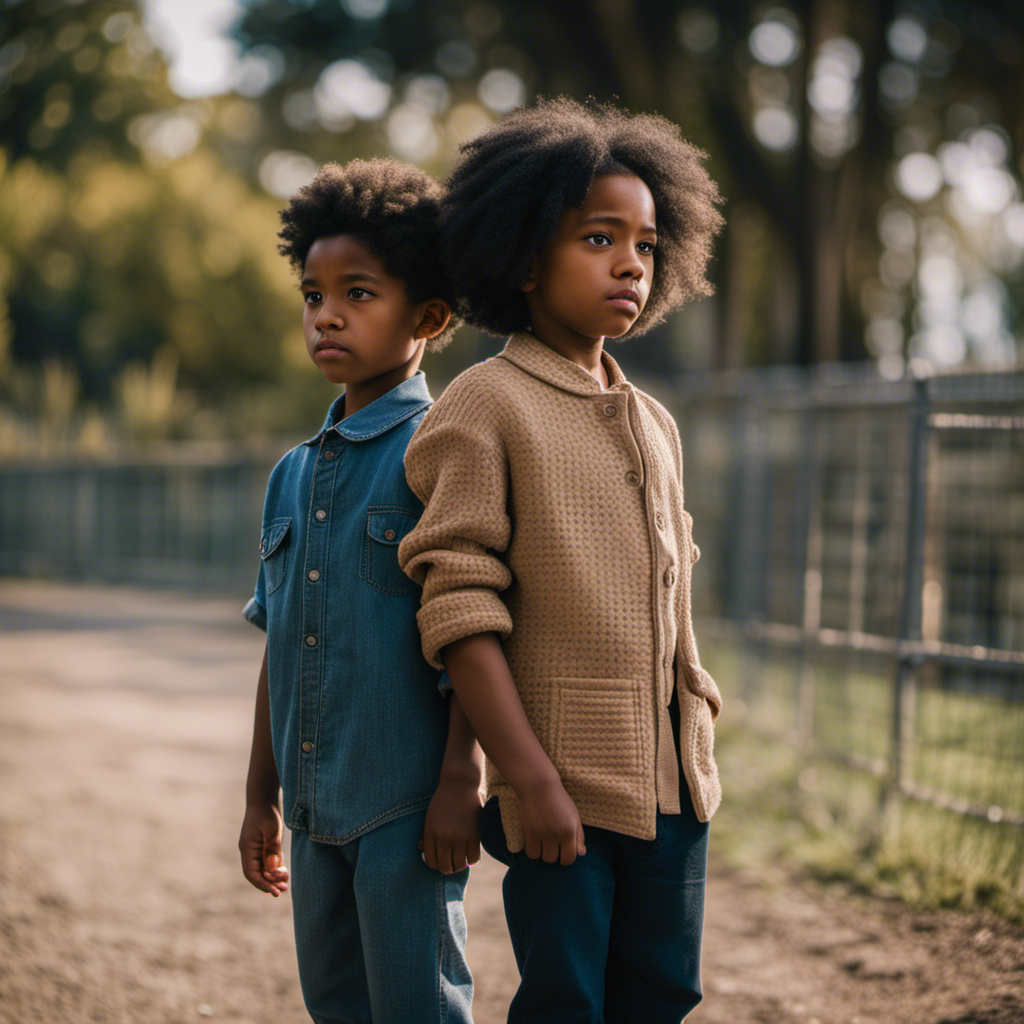 An image showcasing two children of different races, standing side by side but separated by an invisible barrier
