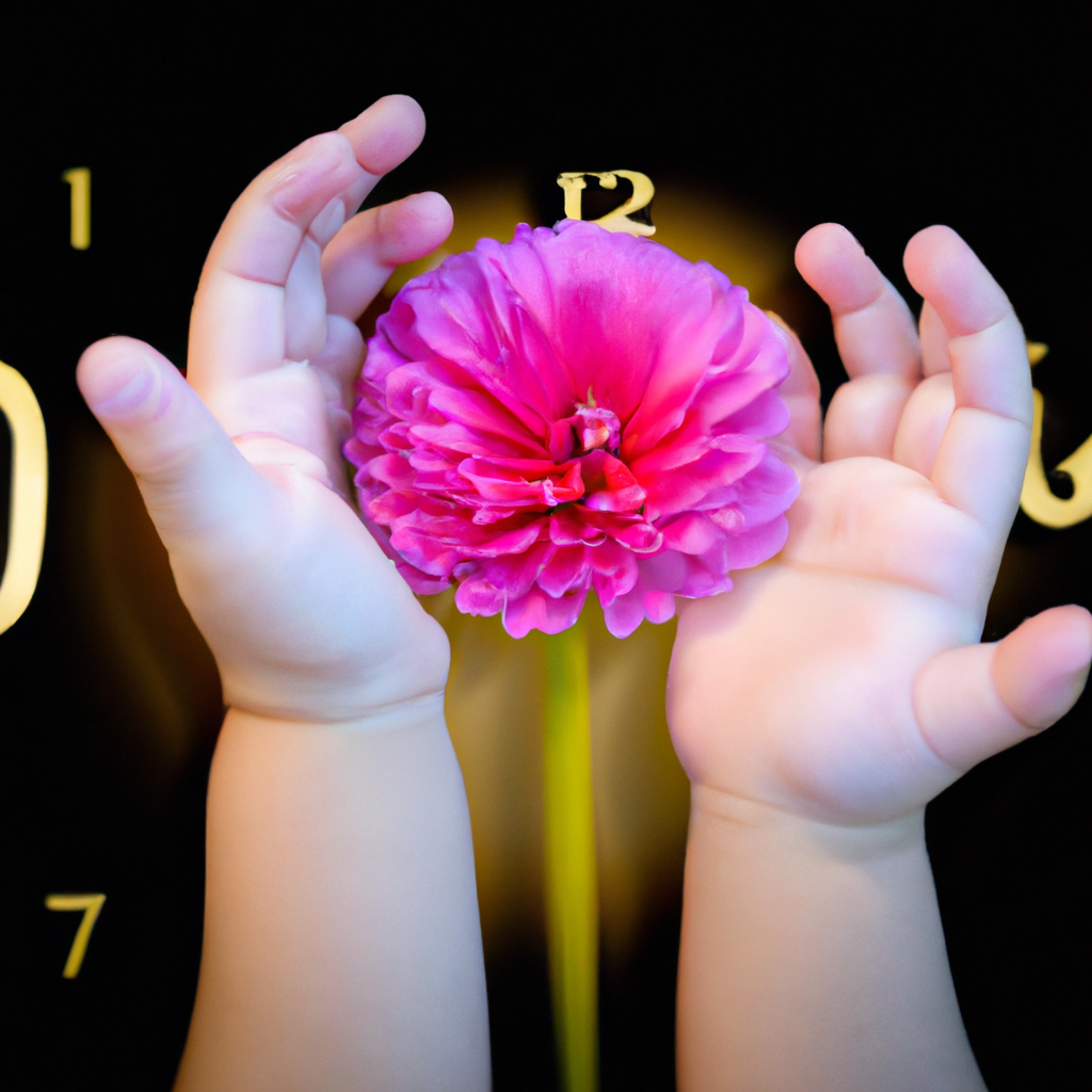 An image showcasing a child's hand gently holding a blooming flower, symbolizing growth and development