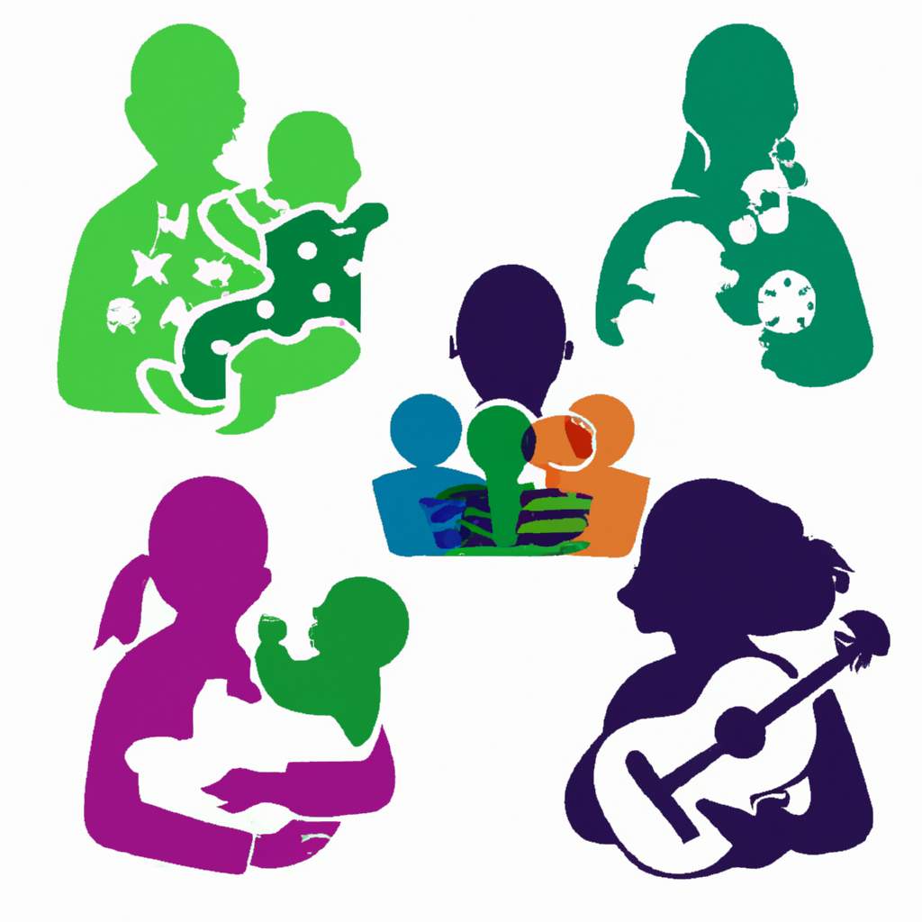 An image featuring a young child, surrounded by a diverse group of caring adults engaging in various activities, fostering a nurturing and stimulating environment that shapes their growth and development