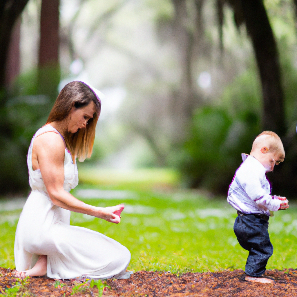An image showcasing two contrasting parenting styles: one parent actively engaged in nurturing and guiding their child, while the other appears distant and disinterested