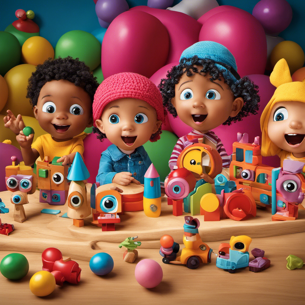 An image featuring a group of wide-eyed preschoolers gathered around a colorful magnetic toy set, their tiny hands eagerly exploring the magic of attraction and repulsion, their faces filled with awe and curiosity
