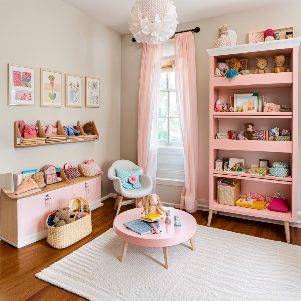 An image showcasing a two-year-old fashionista's dreamy Montessori playroom