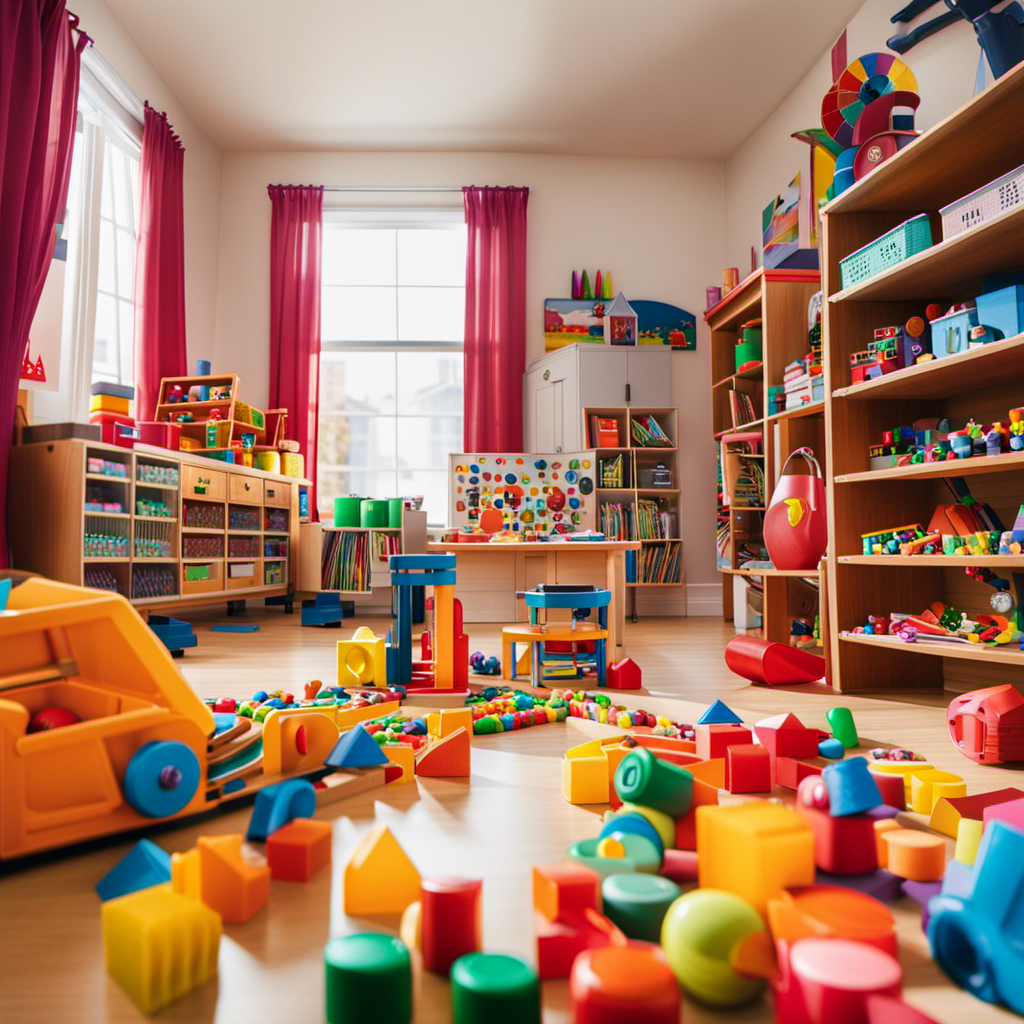 An image showcasing a vibrant and colorful playroom filled with engaging and educational preschool toys, ranging from building blocks and puzzles to art supplies and musical instruments, capturing the essence of the best preschool toys of 2016
