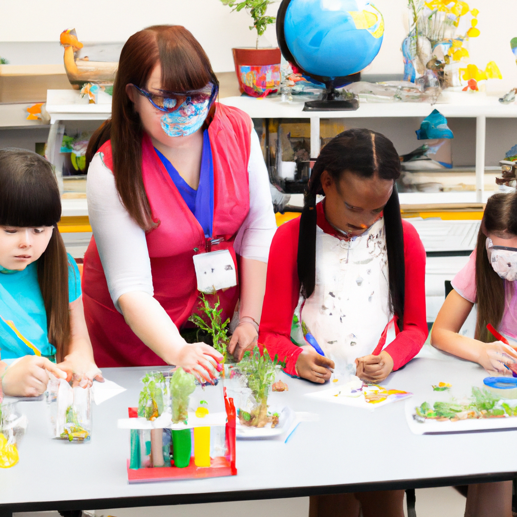 An image that showcases a diverse group of professionals engaging children in various settings, such as classrooms, playgrounds, and research labs