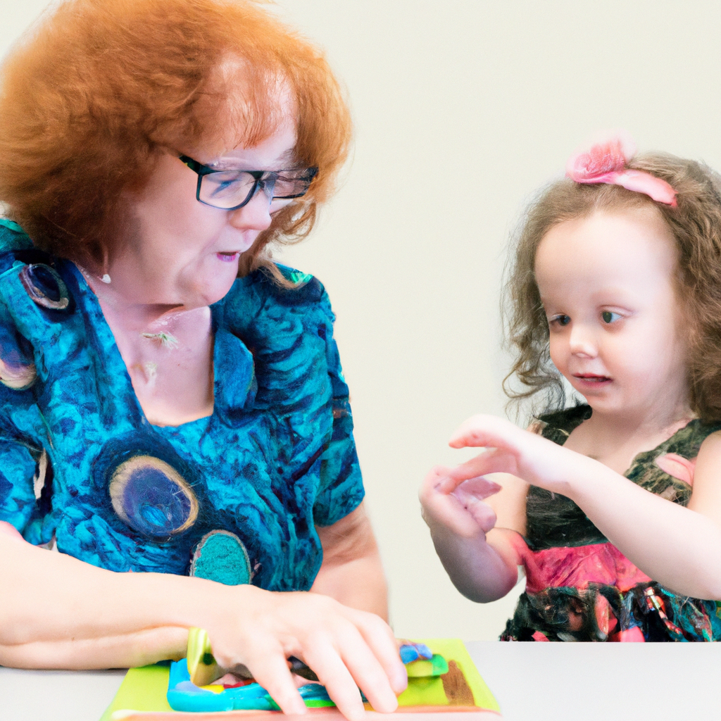 An image that portrays a child development specialist engaging with children of different ages and backgrounds, utilizing toys, books, and activities to foster social, emotional, and cognitive growth