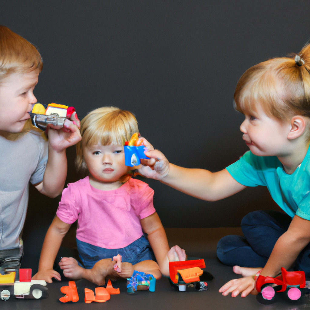 An image showcasing children engaged in imaginative play, their faces filled with joy as they collaborate, share toys, and communicate non-verbally