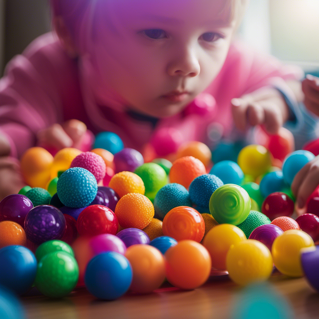 An image highlighting a diverse range of sensory toys, such as textured balls, fidget spinners, weighted plush toys, and colorful sensory bottles, all engaging and suitable for preschoolers with autism