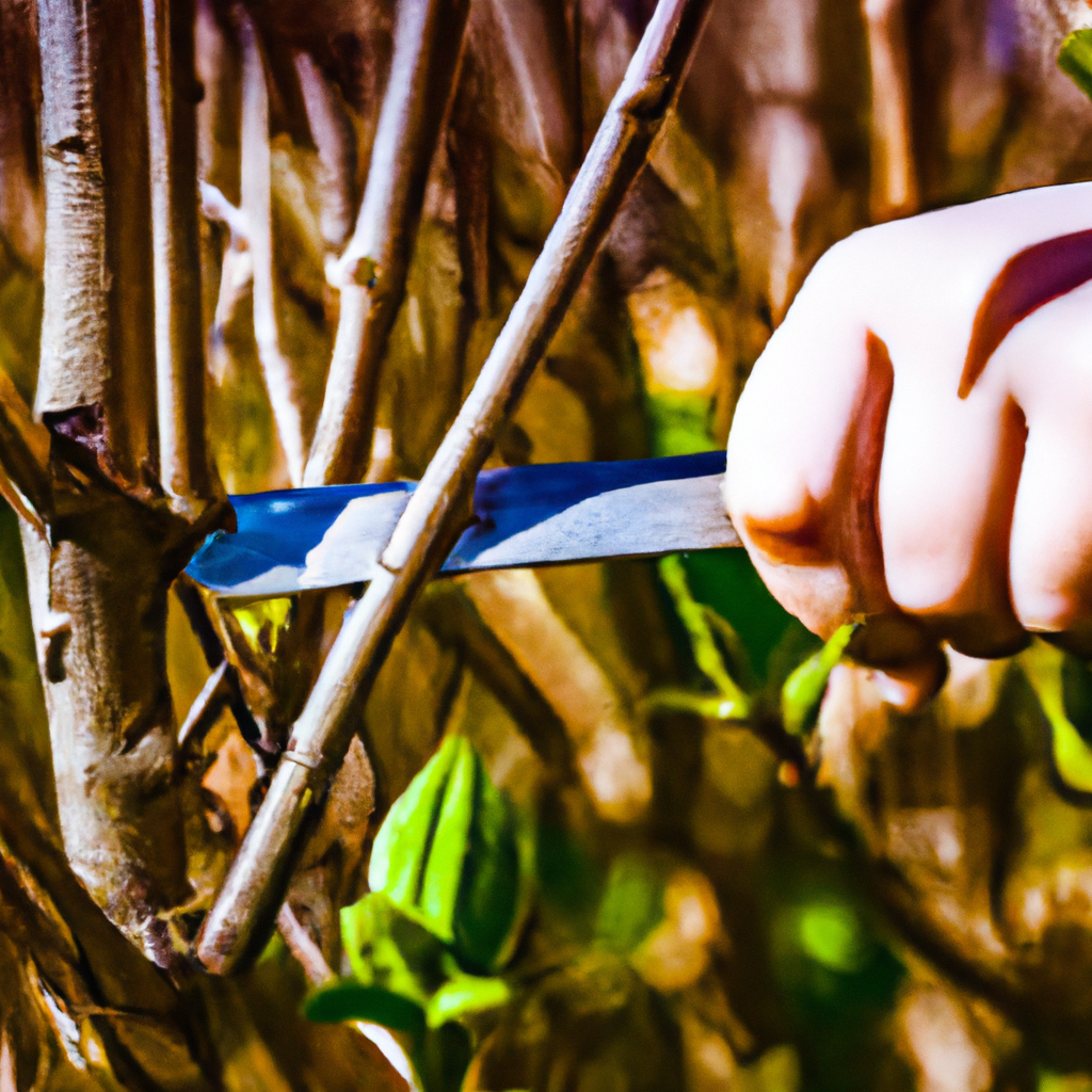 An image that depicts a young tree with vibrant, overgrown branches being carefully pruned by a gardener's hand, symbolizing the process of pruning in child development