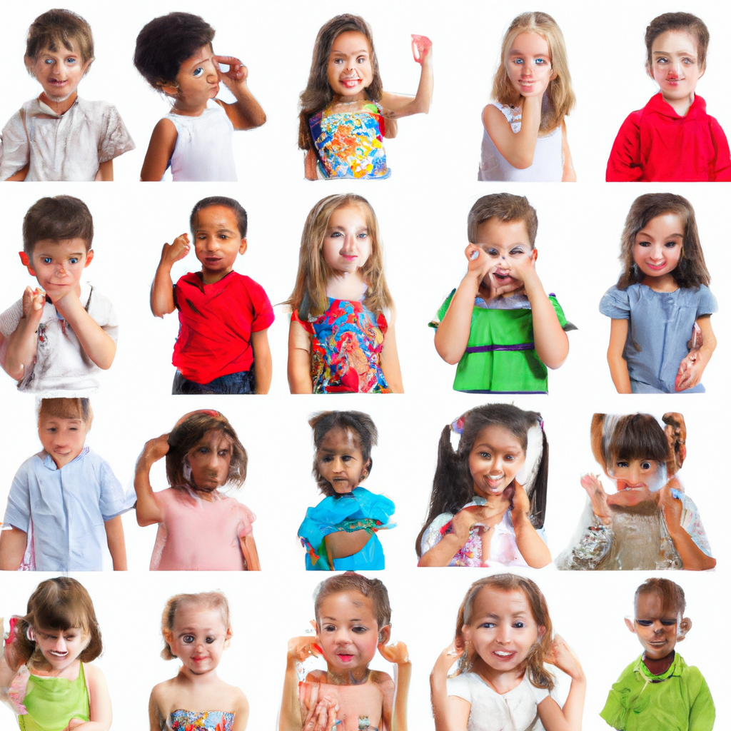 An image showcasing a diverse group of children engaged in various activities, each displaying distinct facial expressions and body language that convey their individual temperaments, highlighting the concept of temperament in child development