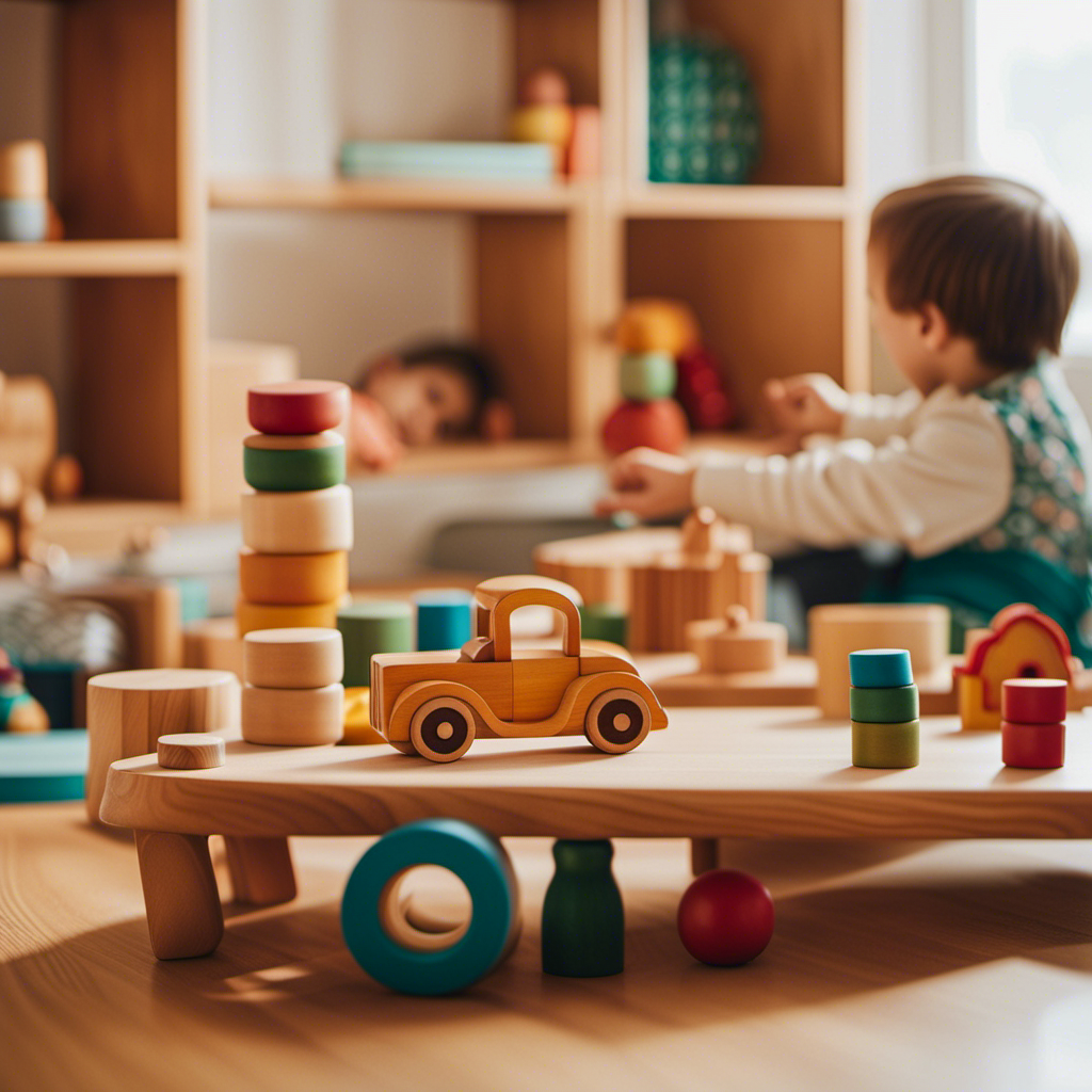 An image showcasing a whimsical, enchanting Montessori toy collection