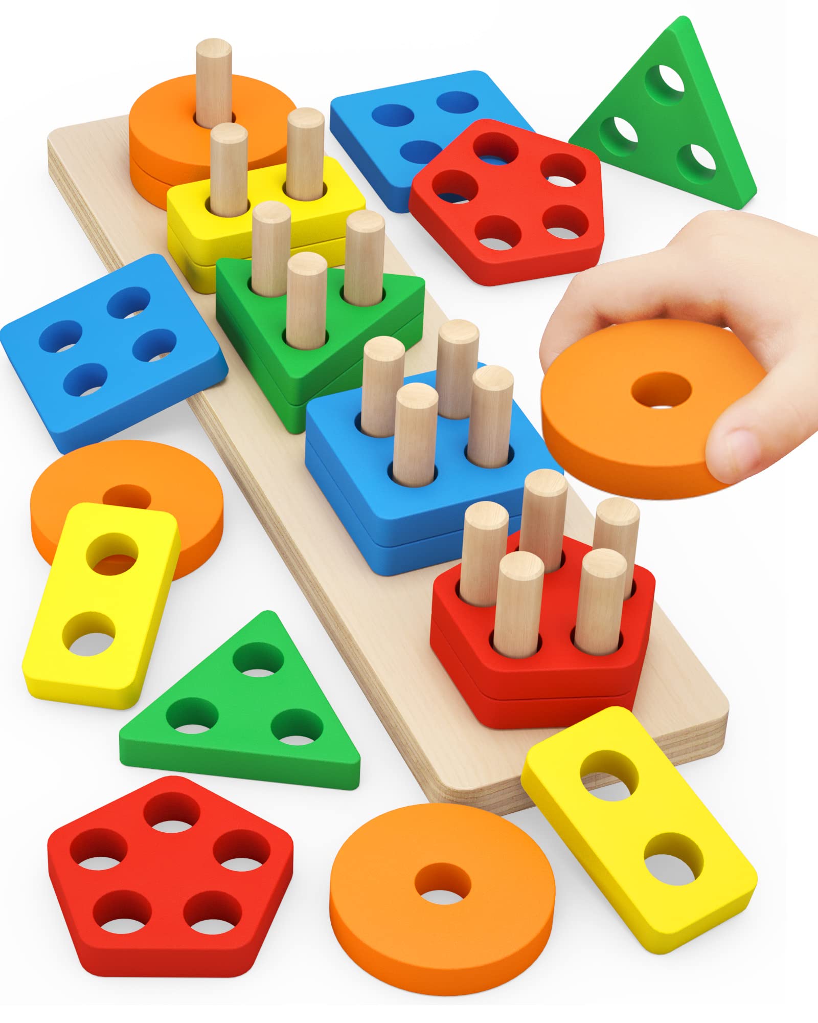 PEBIRA Montessori Sorting and Stacking Puzzle