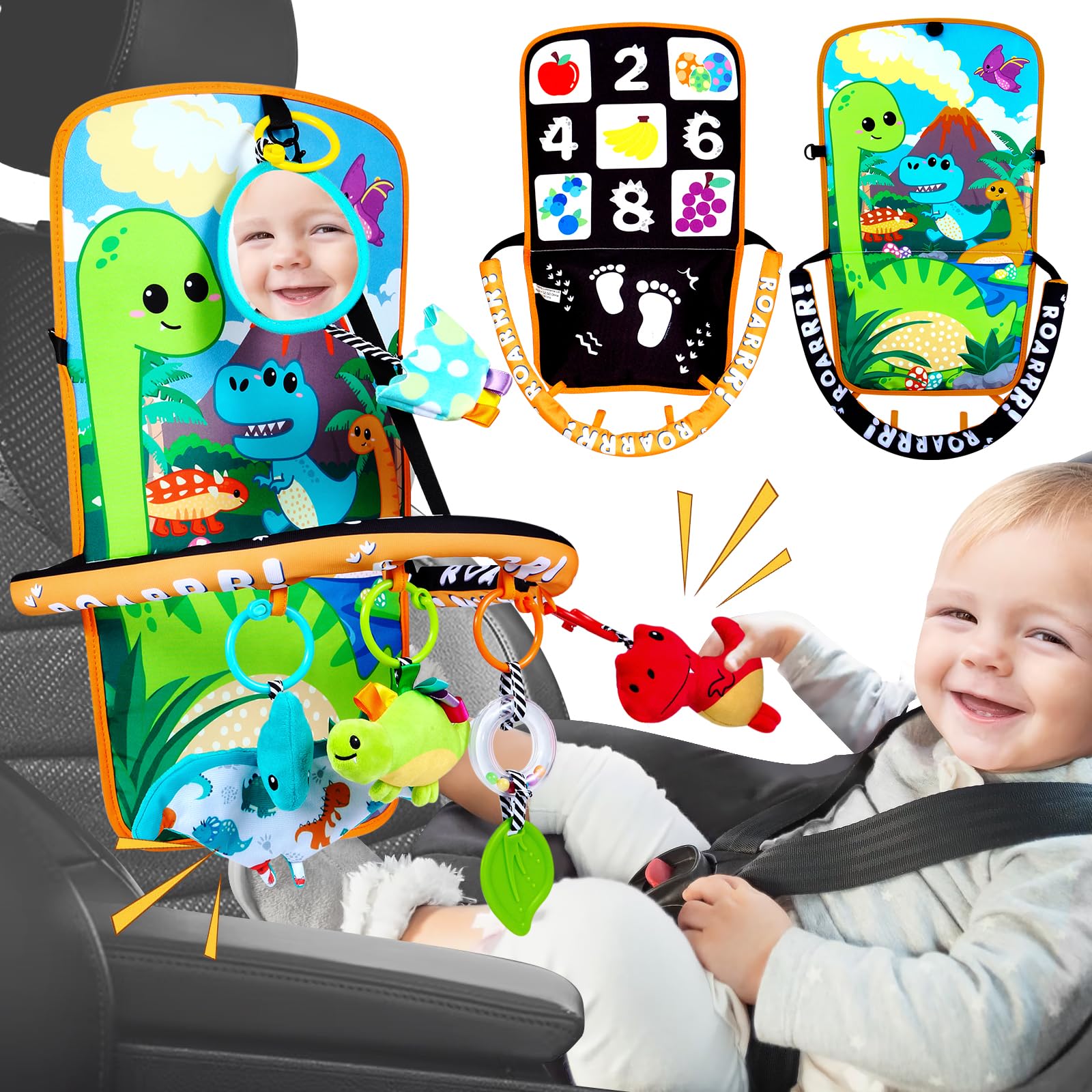 Innofans Baby Car Seat Toys with Dinosaurs Toys