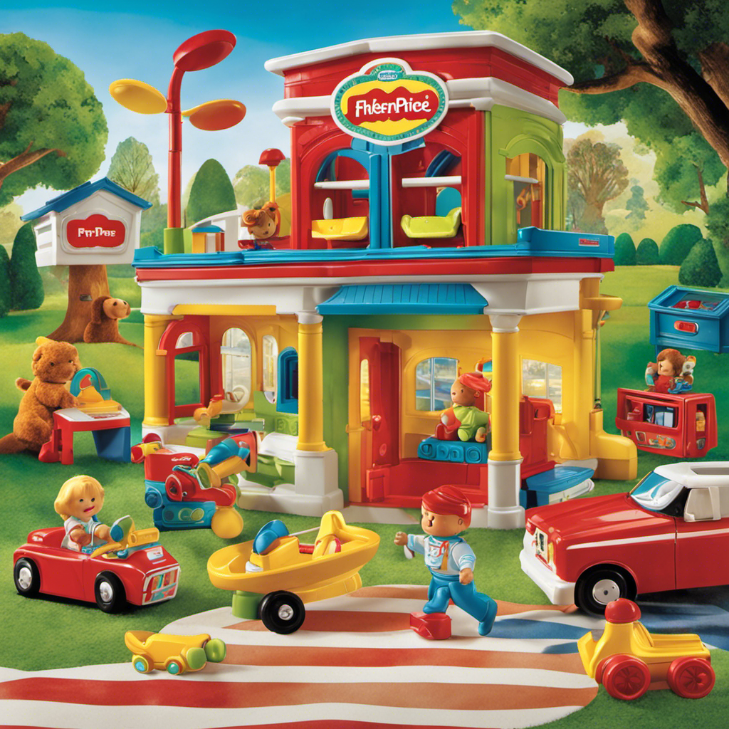 An image capturing the joyful nostalgia of Fisher Price preschool toys