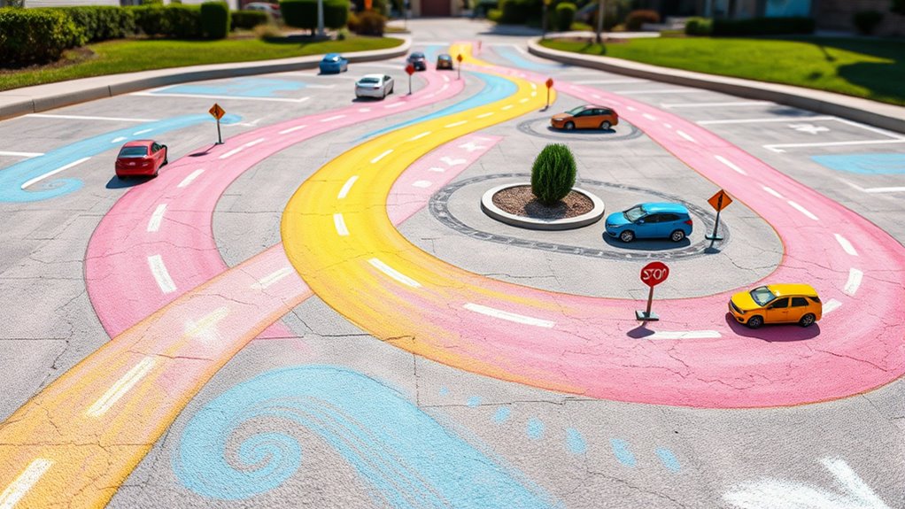chalk drawings of urban infrastructure