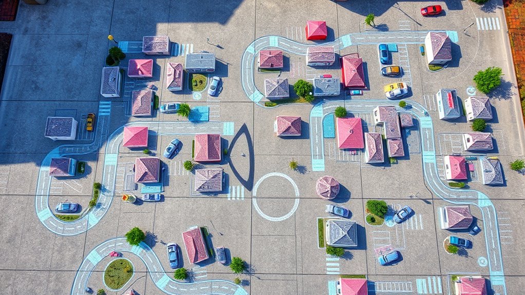 kids create vibrant chalk cities