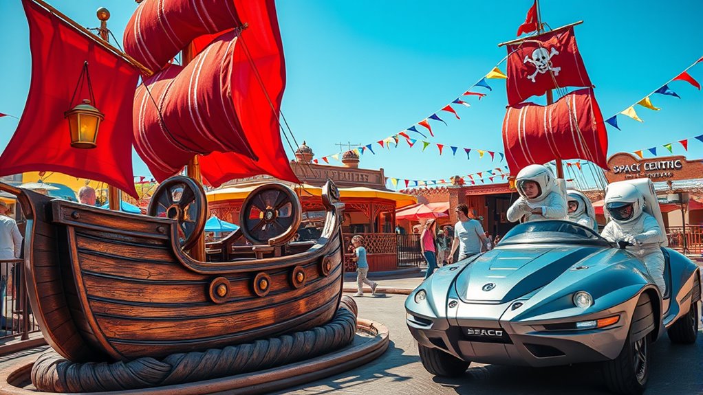pirate and space adventure rides