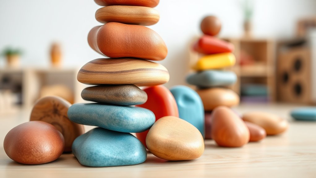 top wooden stackable rock toys