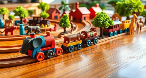 top wooden zoo train sets
