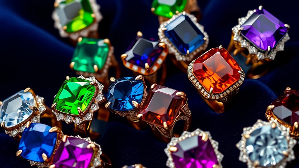 elegant gemstone cocktail rings