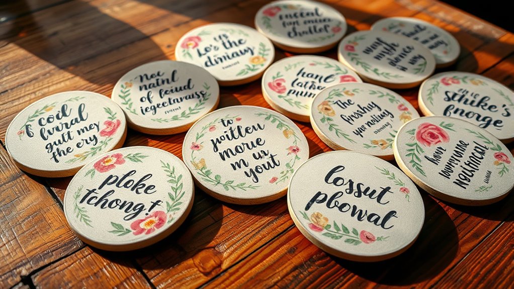 inspirational quote coasters