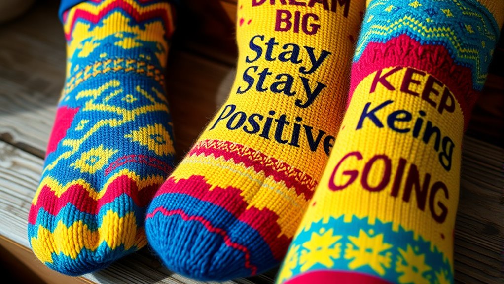 motivational quote socks collection
