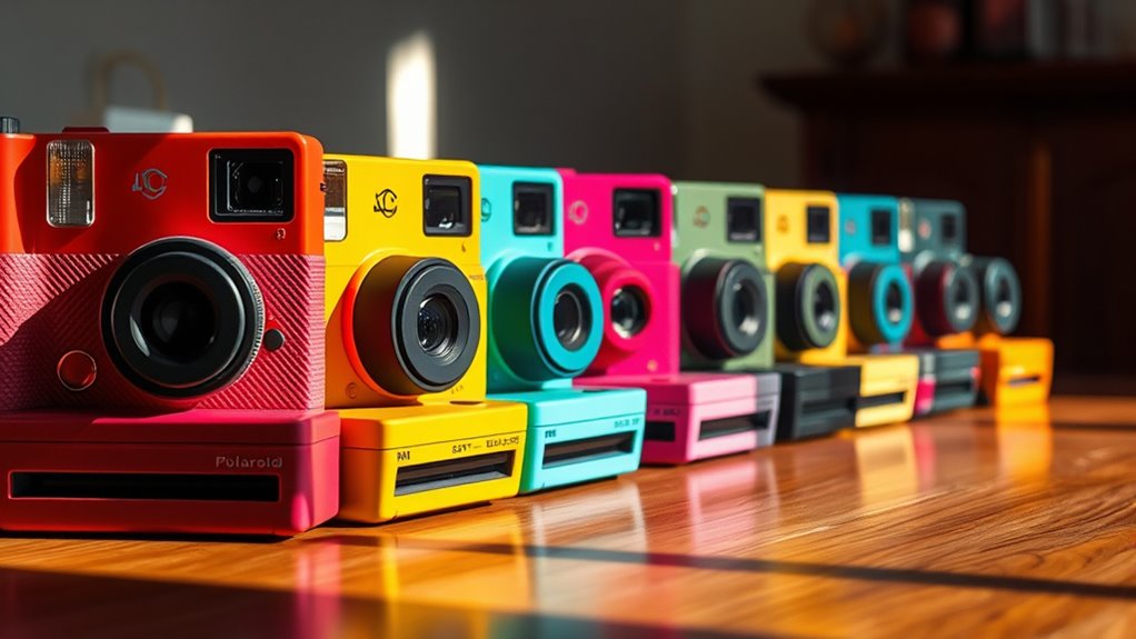 retro polaroid style instant cameras