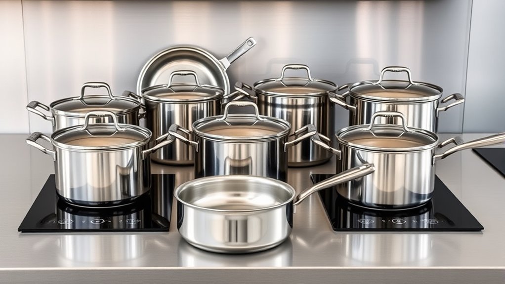 top stainless induction sets