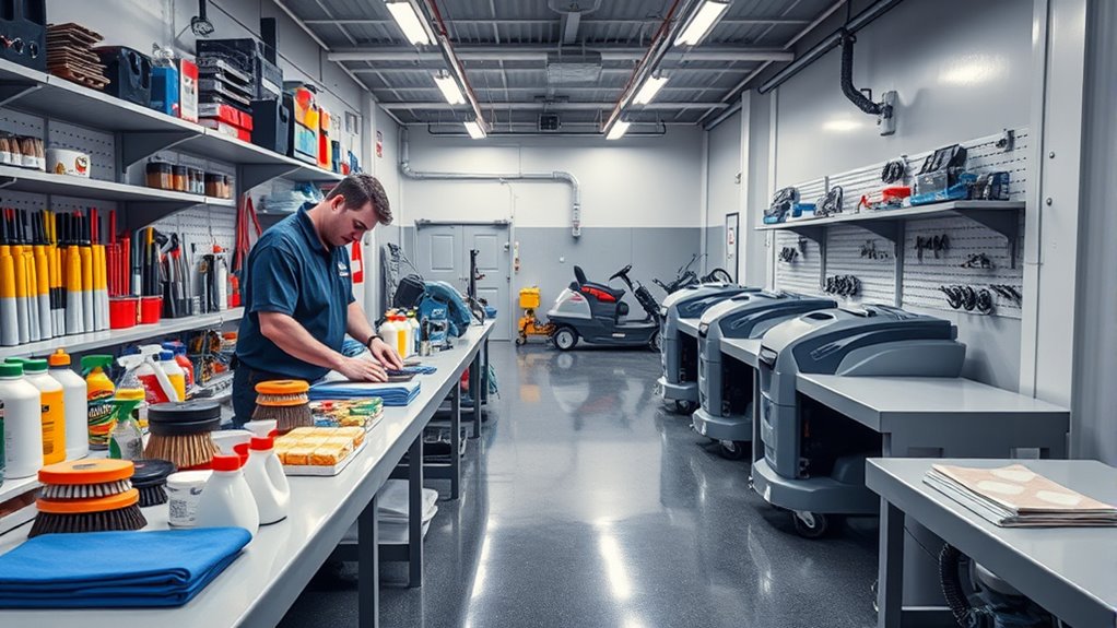 efficient ride on maintenance setup