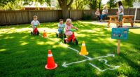 establish outdoor play boundaries