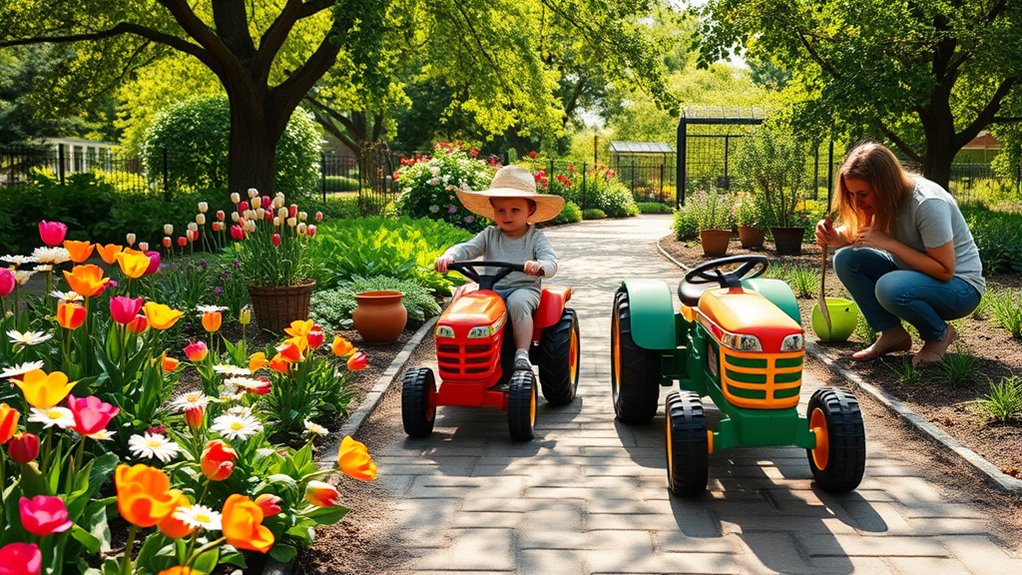 gardening and ride on play