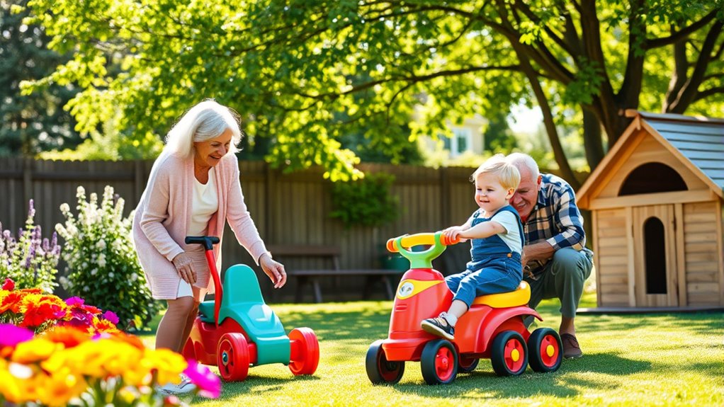 grandparents engaging with children