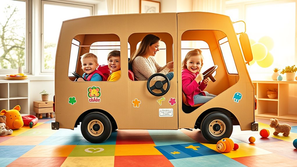 pretend preschool bus ride