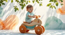 watercolor inspired ride on toys