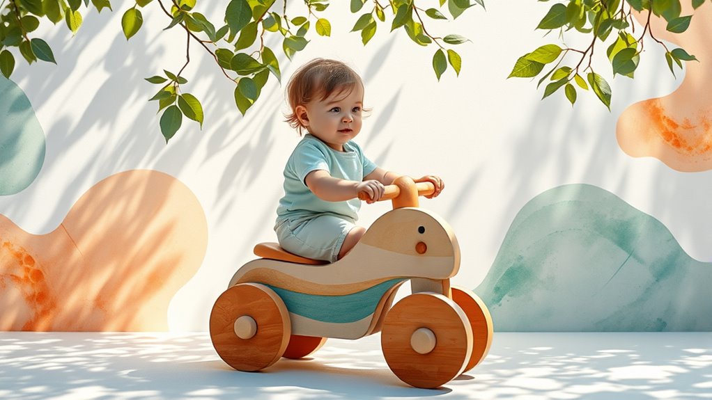 watercolor inspired ride on toys