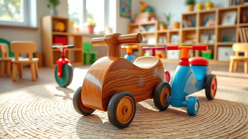wooden versus plastic ride ons