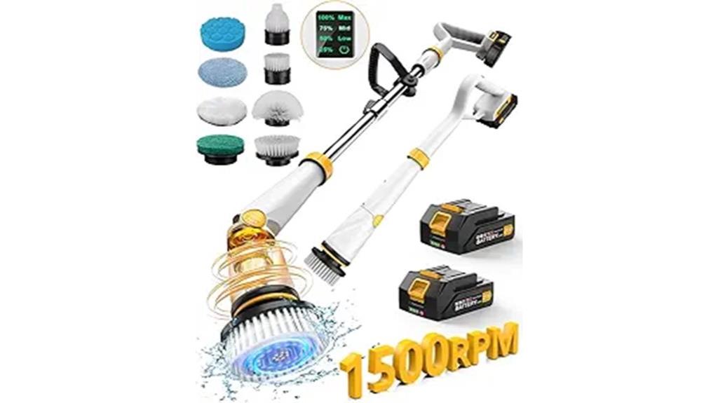 electric spin scrubber with dual batteries