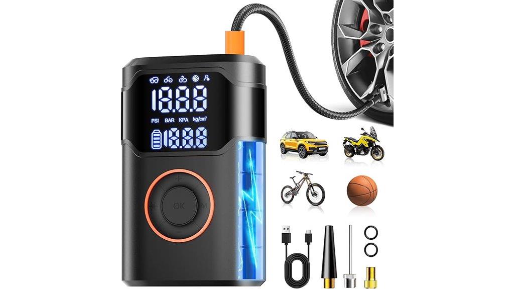 portable tire inflator gauge