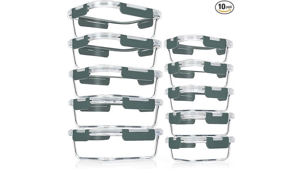 ten pack glass meal containers