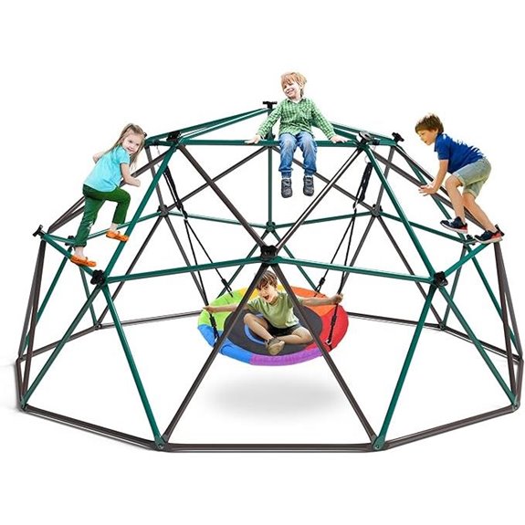 Hapfan 10 ft Climbing Dome Swing Set for Kids