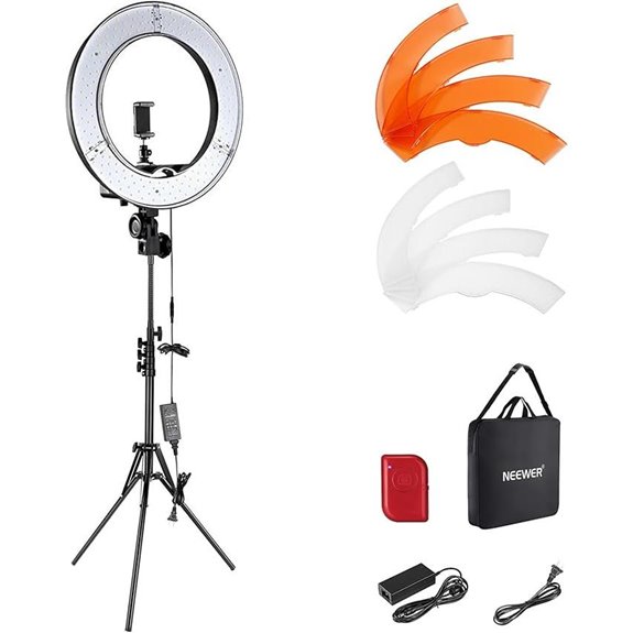 NEEWER 18-inch Ring Light Kit with Stand and Accessories