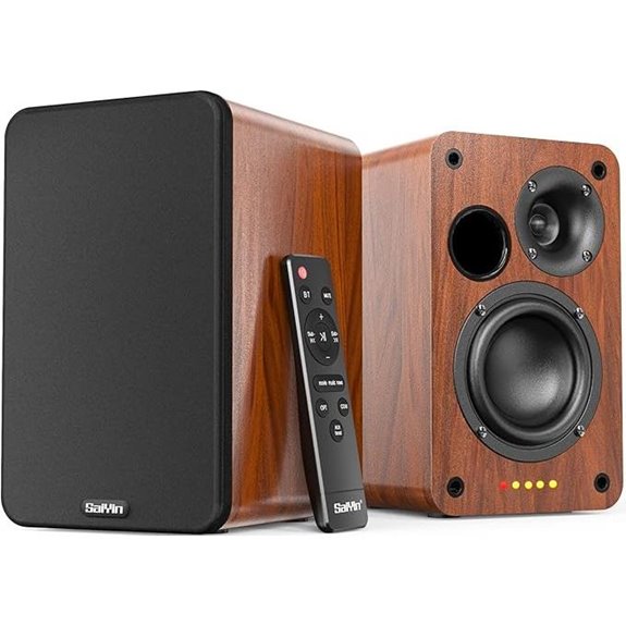 Saiyin 30W Bluetooth Bookshelf Speakers with Inputs